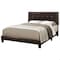 Homeroots 45.75 in. Dark Brown Solid WoodMDF & Foam Queen Size Bed with a Leather Look 333291 - alternate 3